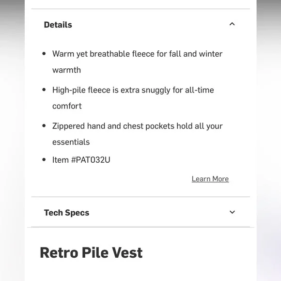 Patagonia Gray Retro Pile Vest - Picture 5 of 5